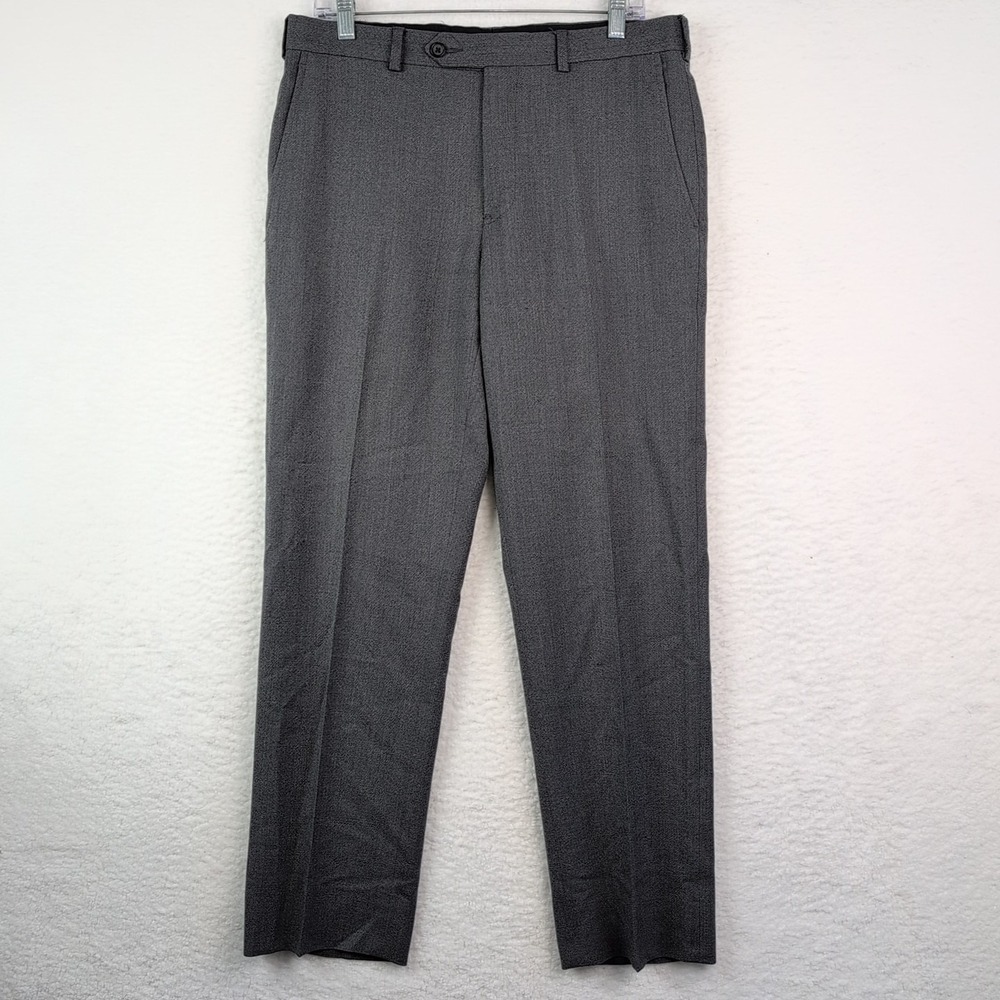 Brooks Brothers Pants Mens 34x30 Gray Fitzgerald Fit Wool Flap Pocket Slacks